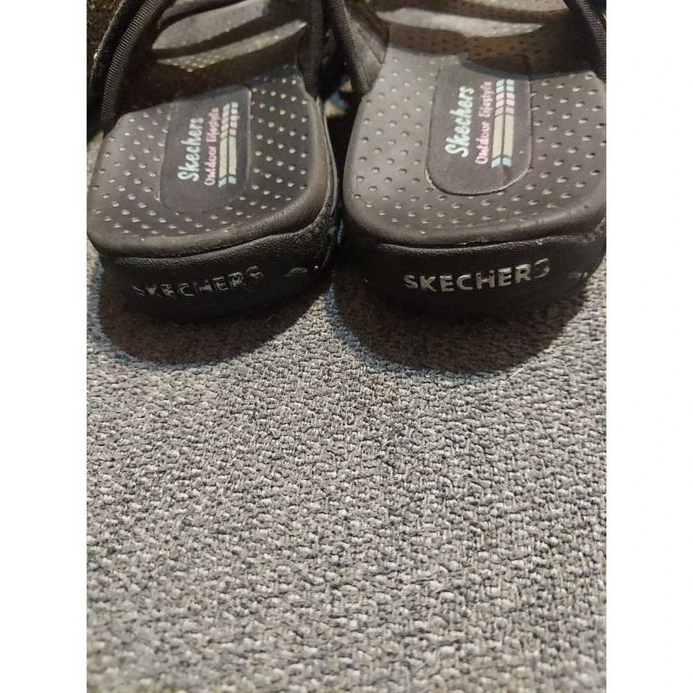 Skechers Outdoor Lifestyle Reggae Trailway Black Toe‎ Ring Sandals Womens Size 8